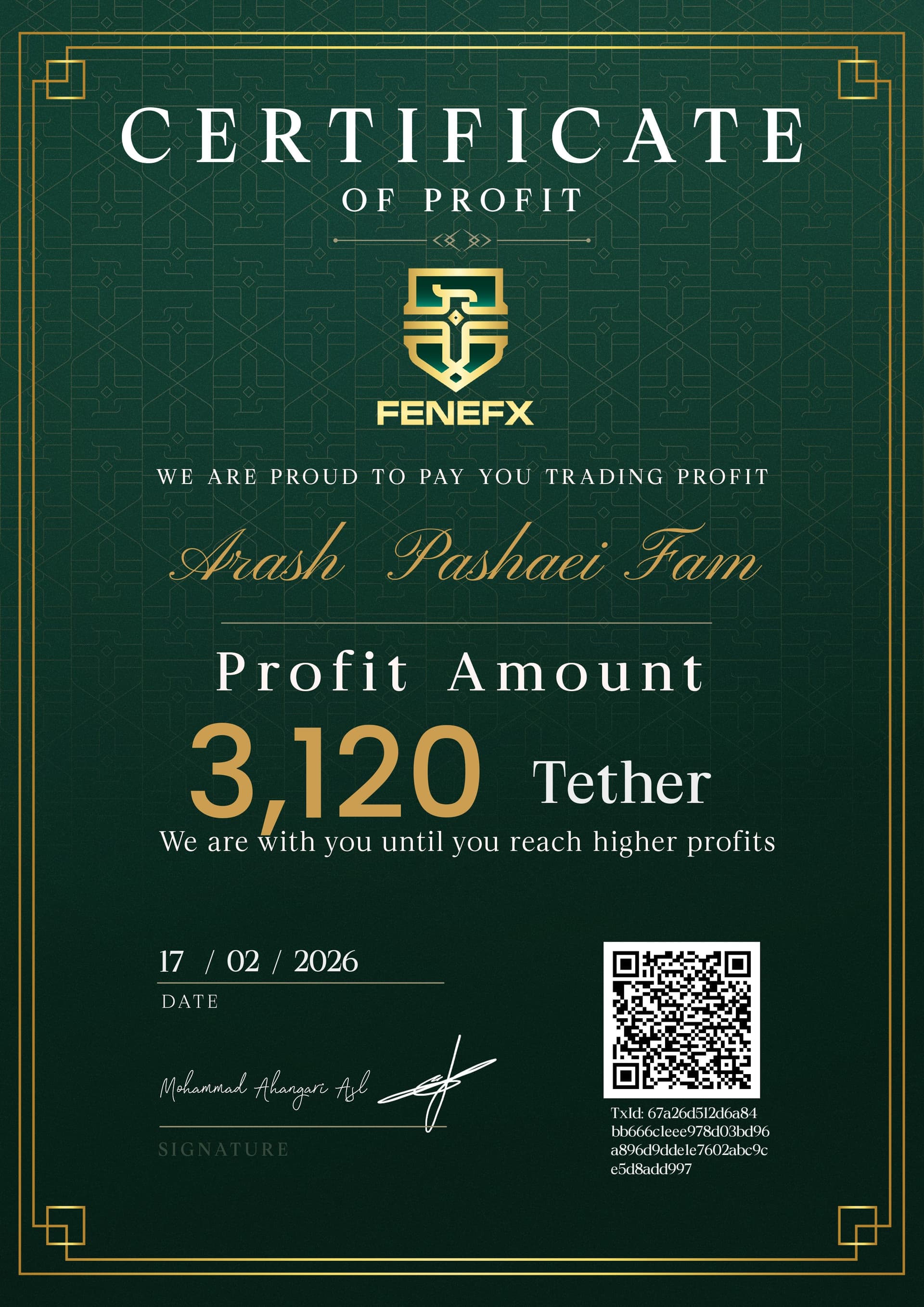 Dividend certificate